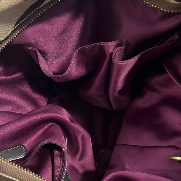 Brown and Tan Coach Bag with Gold Detail - Picture 3 of 11